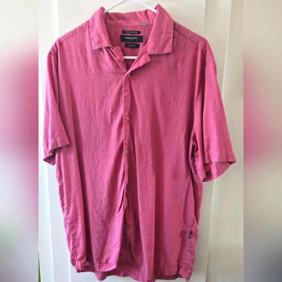 Kenneth Cole Men's Pink Casual Button Down Shirt - Picture 1 of 2